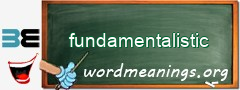 WordMeaning blackboard for fundamentalistic